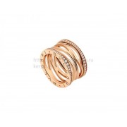 B.zero1 Design Legend 4-Band Ring in Rose Gold Set with Pave Diamonds