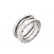 B.zero1 Design Legend Geometric Design 3-Band Ring in White Gold