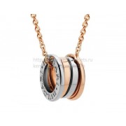 B.zero1 Labyrinth Necklace with Rose and White Gold Pendant Rose Gold Chain