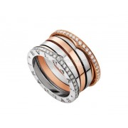 B.zero1 Labyrinth Ring in Rose and White Gold Set With Pave Diamonds