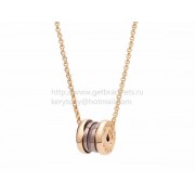 B.zero1 Necklace with Rose Gold Chain and Pendant in Rose Gold and Cermet