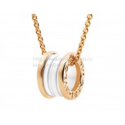 B.zero1 Pendant with White Ceramic Rose Gold Chain
