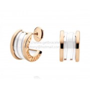 B.zero1 Rose Gold Earrings with White Ceramic