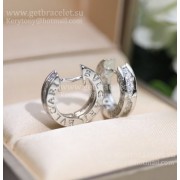 B.zero1 Small White Gold and Pave Diamond Hoop Earrings