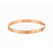 Bangle Bracelet in Rose Gold with 12 Diamonds
