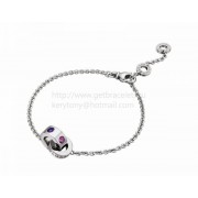 Bracelet in White Gold with Amethysts and Pink Tourmalines