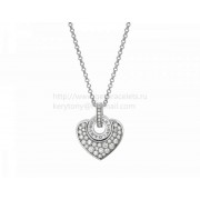 Cheap Cuore Pendant in White Gold with Pave Diamonds