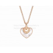 Cuore Pendant with Chain in Rose Gold with Mother of Pearl