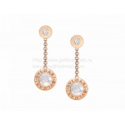 Cheap Earrings Rose Gold with Mother of Pearl and Diamonds
