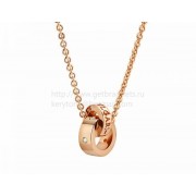 necklace with Pendant in Rose Gold with 5 Diamond