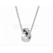Cheap necklace with Pendant in White Gold with 5 Diamond