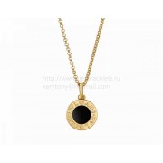 necklace Yellow Gold Chain with Onyx