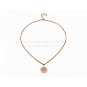 Cheap Pink Gold Pave Diamond Necklace