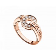 Pink Gold Ring with Pave Diamonds