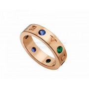 Ring in Pink Gold with Blue Sapphires and Tsavorite