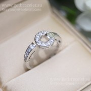 Cheap White Gold Ring with Pave Diamonds