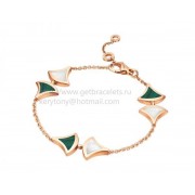 DIVAS Dream Bracelet Rose Gold with Malachite and Mother of Pearl