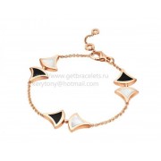 DIVAS Dream Bracelet Rose Gold with Mother of Pearl and Onyx BR856995