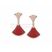 DIVAS Dream Earrings Rose Gold with Carnelian and Diamonds