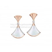 DIVAS Dream Earrings Rose Gold with Mother of Pearl and Diamonds