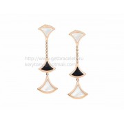 DIVAS Dream Earrings Rose Gold with Onyx and Mother of Pearl