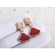 Divas Dream Earrings with Carnelian and Pave Diamonds Rose Gold Top Quality