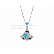 Divas Dream Necklace in White Gold with Tourquoise Onyx and Pave Diamonds