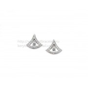 DIVAS Dream Openwork Earrings White Gold Set with Pave Diamonds and a Central Diamond