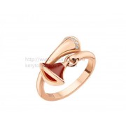DIVAS Dream Ring Rose Gold with Carnelian and Pave Diamonds