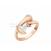 DIVAS Dream Ring Rose Gold with Mother of Pearl and Pave Diamonds