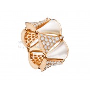 Divas Dream Ring Rose Gold with Mother of Pearl and Pave Diamonds