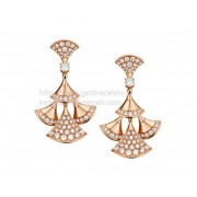 DIVAS Dream Rose Gold Earrings with Pave Diamonds