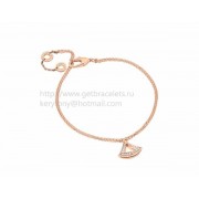 DIVAS Dream Rose Gold Openwork Bracelet with Rose Gold Pendant Set with Pave Diamonds