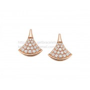 DIVAS Dream Rose Gold Stud Earrings with Pave Diamonds