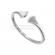 DIVAS Dream White Gold Bracelet with Mother of Pearl and Pave Diamonds