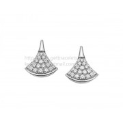 DIVAS Dream White Gold Stud Earrings with Pave Diamonds