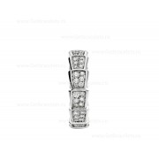 Medium Serpenti Viper Wedding Band in 18k White Gold With Full Pave Diamonds