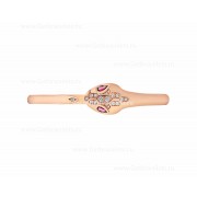 Serpenti bracelet 18K Rose Gold set with Rubellite Eyes and Demi-Pave Diamonds on the Head and the Tail