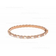 Serpenti Viper 18K Rose Gold thin Bracelet set with Mother of Pearl Elements and Pave Diamonds