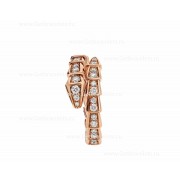 Serpenti Viper 18K Rose Gold Ring With Pave Diamonds
