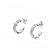 Serpenti Viper 18K White Gold Earrings with Pave Diamonds
