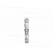 Serpenti Viper Band Ring in 18k White Gold with Demi-pave Diamonds