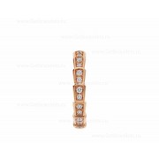Serpenti Viper Wedding Band in 18k Rose Gold With Full Pave Diamonds