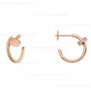Replica Cartier Juste Un Clou Small Earring Pink Gold Wiht Diamonds B8301429