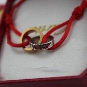 Replica Cartier Love Bracelet Pink Gold White Gold Red Crod
