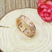 Replica Cartier Love Ring 18k Pink Gold Paved Diamonds With 6 Big Diamonds N4210402