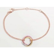 Replica Cartier Trinity Bracelet White Gold/Yellow God with Pink Diamonds For Womens