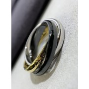 Replica Cartier Trinity Ring White Gold/Yellow Gold with Black Classic Ceramic For Womens Replica