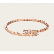 Serpenti Viper 18K Rose Gold Bracelet set with Demi-pave Diamonds