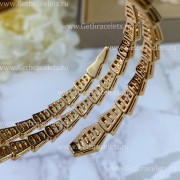 Serpenti Viper Two-Coil 18K Yellow Gold Bracelet set with Pave Diamonds